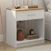 Mesa de Luz Italia - 1 Cajón y Nicho - MDP y ABS - 55cm Alto - Blanco / Miel en Multicolor - Respaldos de cama, Uruguay | Mulata, vista 2 de 6