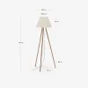 Lámpara de pie Benicarlo de madera de caucho con acabado natural y beige en Beige - Lámparas de pie, Uruguay | Kavehome, vista 7 de 7