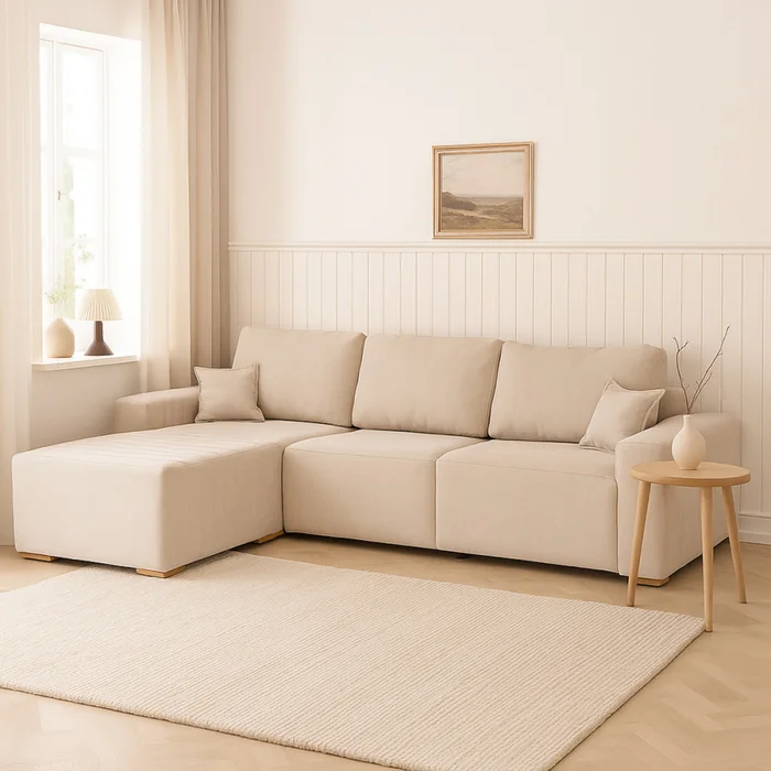 Sofá Modular Varen (Outlet) - 4 módulos - Tela Microfibra - Berlin 02 (Beige) en Beige - Sillones y sofás, Uruguay | NYR, vista 2