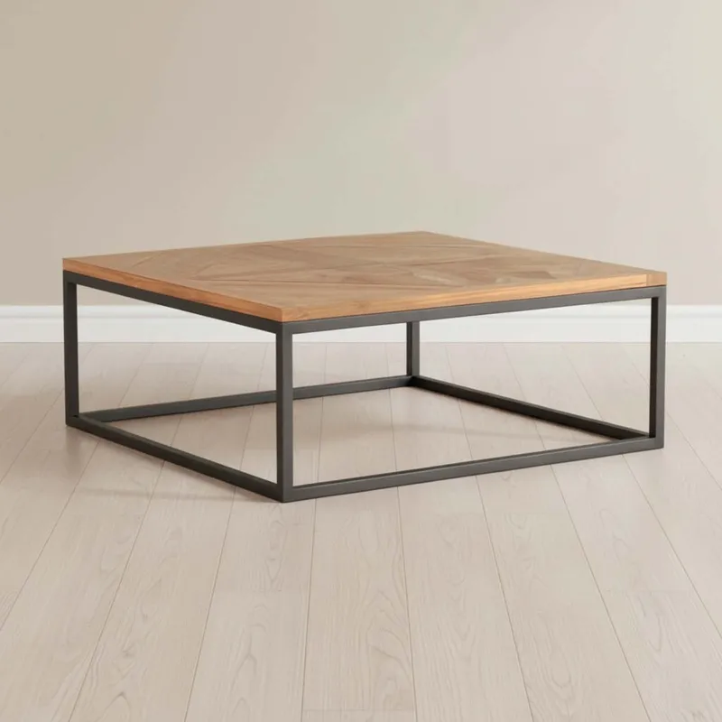 Mesa Ratona Madera-y-metal Natural-beige Dominique Natural en Madera natural - Mesas de living, Uruguay | Divino