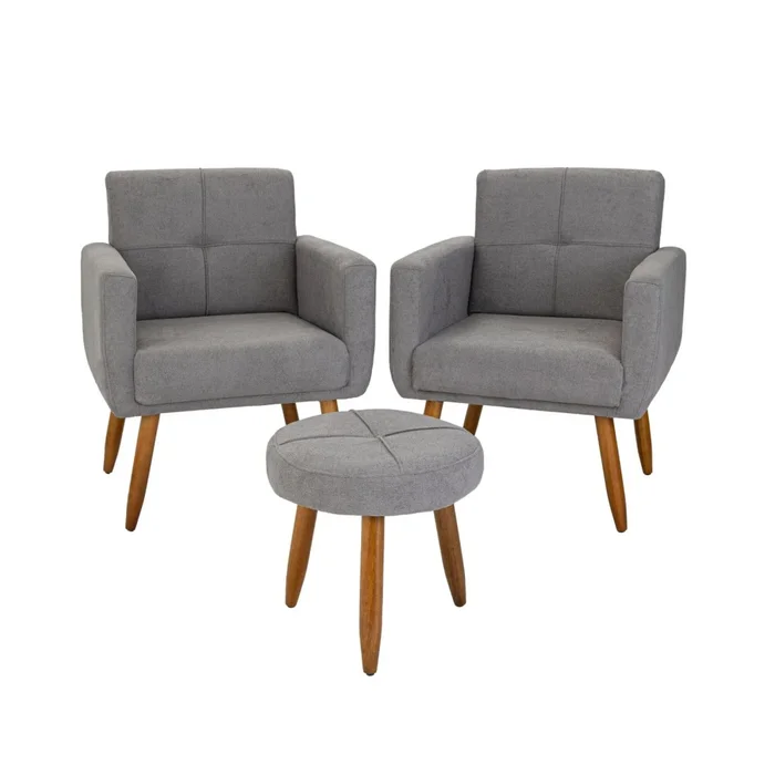 SET DALLAS 2 POLTRONAS + 1 PUFF - Sillones y sofás, Uruguay | Alfa Ventas, vista 2