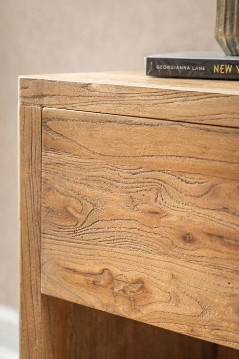 MESA DE LUZ LUNA - OLMO MACIZO en Madera natural - Mesas de luz, Uruguay | La Iberica, vista 8