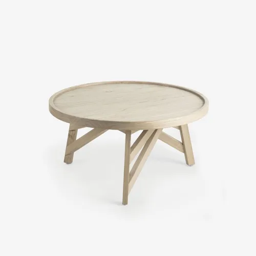 Mesa de centro Tenda madera maciza de mindi Ø 81 cm en Madera natural - Mesas de living, Uruguay | Kavehome