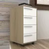 Cajonera 4 cajones c/ruedas Nogal/Negro - Escritorios y sillas de escritorio, Uruguay | Que Sal Muebleria, vista 2 de 9