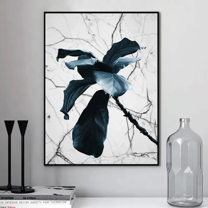 CUADRO CANVAS 30x40CM MARCO NEGRO FLOR AZUL 2 en Azul - Decoración de pared, Uruguay | Koz, vista 2