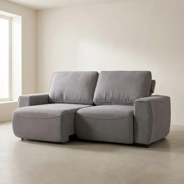 Sofá Adan (Retráctil) - Tela Microfibra - 2 módulos - 12091 (Gris) en Gris - Sillones y sofás, Uruguay | NYR, vista 2