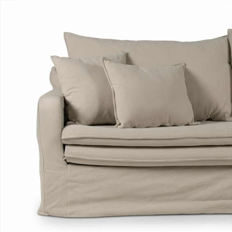 Sofá Gin con Funda - Tela Rústica - 3 cuerpos - TD5263-1636 (Capuccino) en Beige - Sillones y sofás, Uruguay | NYR, vista 3