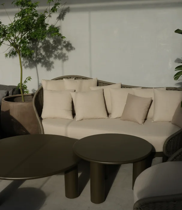 MESA IBIZA CENTRO EXTERIOR ALUMINIO en Marrón - Muebles para el exterior, Uruguay | Masinfinito Casa, vista 3
