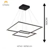 Colgante led dos Marcos 60 + 40cm 70W Dimerizable NEGRO en Negro - Lámparas colgantes, Uruguay | Iluminica, vista 6 de 6