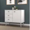 Comoda 3 cajones 1 puerta Nogal/Blanco - Cómodas, Uruguay | Que Sal Muebleria, vista 7 de 9
