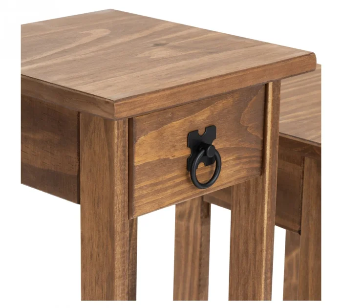 Conjunto Set De Mesas - Línea Monterrey - Oscuro en Marrón - Mesas de arrimo, Uruguay | Ecowood, vista 5