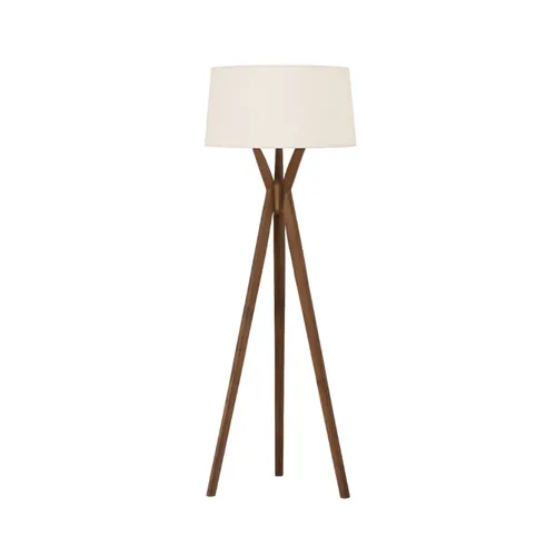 Luminaria de pie pantalla natural y madera E27 147cm en Blanco - Lámparas de pie, Uruguay | Iluminica
