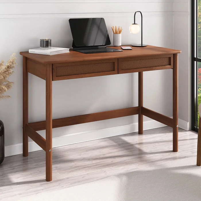 Escritorio 110cm Ratan Bilbao - Madera Maciza en Madera natural - Escritorios, Uruguay | Balton, vista 9