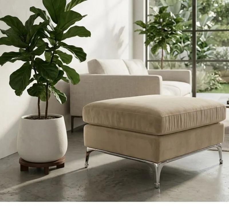 Puff-Isla PEDER Beige en Beige - Butacas, banquetas y puffs, Uruguay | Finkel