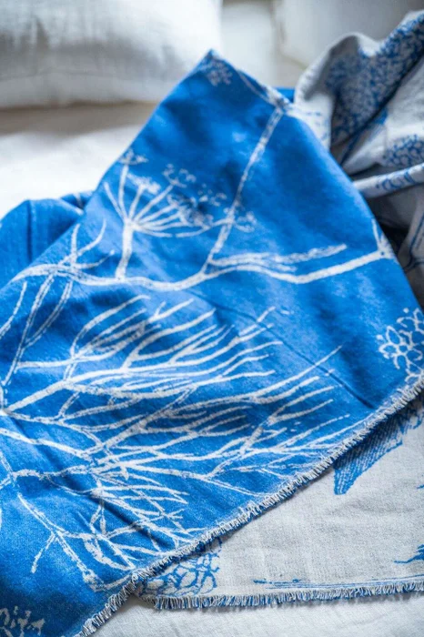 MANTA AUSTRIACA ALBA BLUE - 2.00 X 1.40 MTS en Azul - Textiles, Uruguay | La Iberica, vista 3