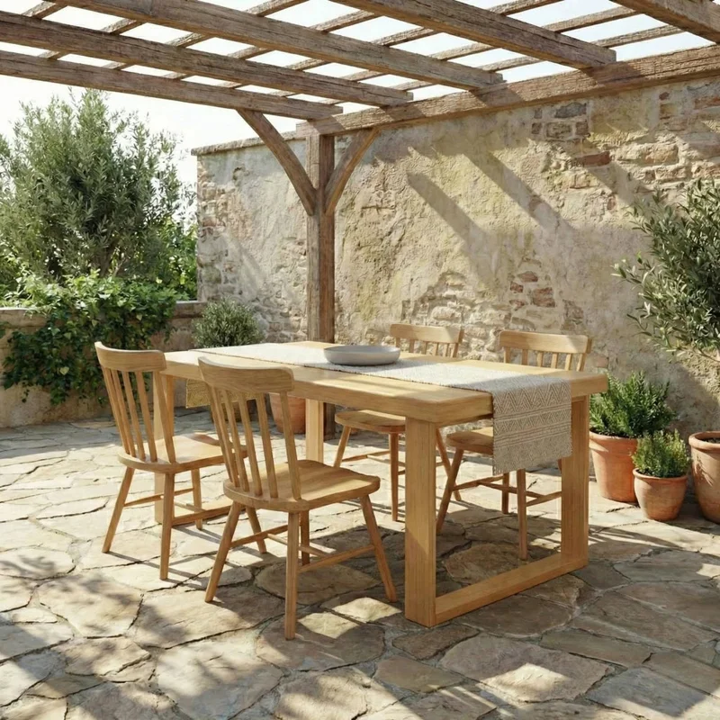 Mesa de comedor Nilo Madera maciza 180 cm - Línea Serena en Madera natural - Mesas de comedor, Uruguay | Ecowood, vista 7