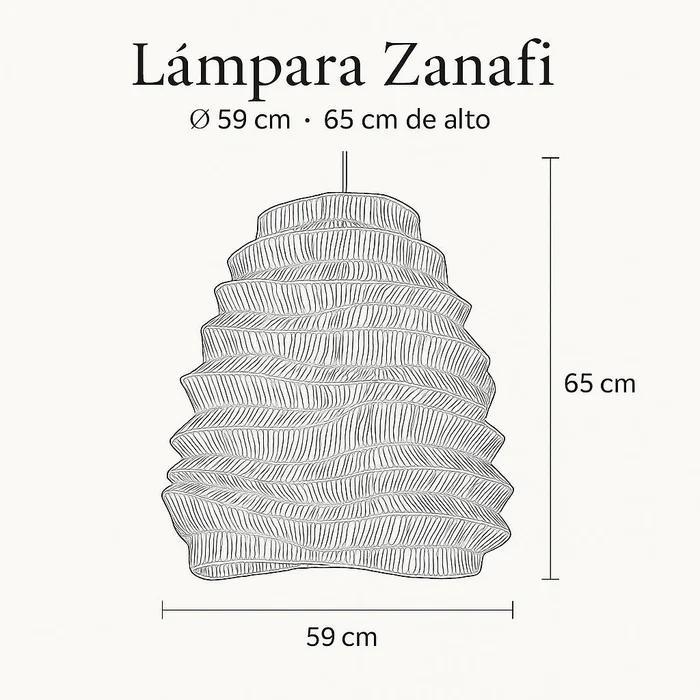 Lámpara Colgante de Ratán Zanafi | Casakos en Madera natural - Lámparas colgantes, Uruguay | Casakos, vista 4