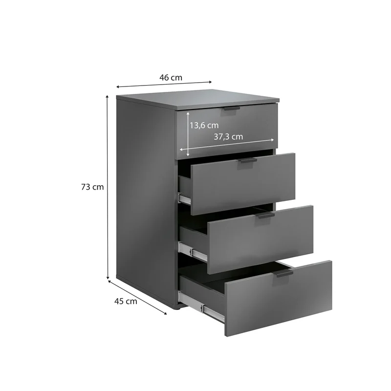 CAJONERO LINEA MUNIQUE 4 CAJONES OFICINA PREMIUM en Marrón - Bibliotecas, Uruguay | Balton, vista 7