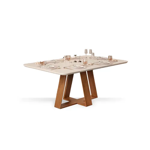 Mesa de comedor Rectangular 160 - Celeste - Freijo/ Off White - Mesas de living, Uruguay | Concetto Casa