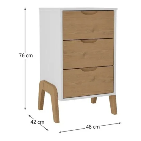 Promo 2 Mesa de luz 3 cajones veneza - Blanco/Miel en Multicolor - Mesas de luz, Uruguay | La Cueva Muebles, vista 10