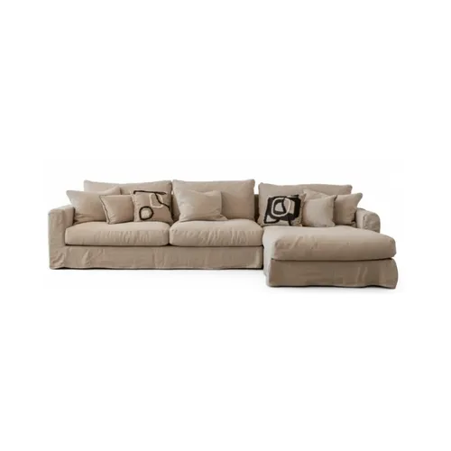 RINCONERA BISCARROSSE 303X100X160 LINO BEIGE CHAISE LONGUE DERECHO en Beige - Sillones y sofás, Uruguay | Masinfinito Casa