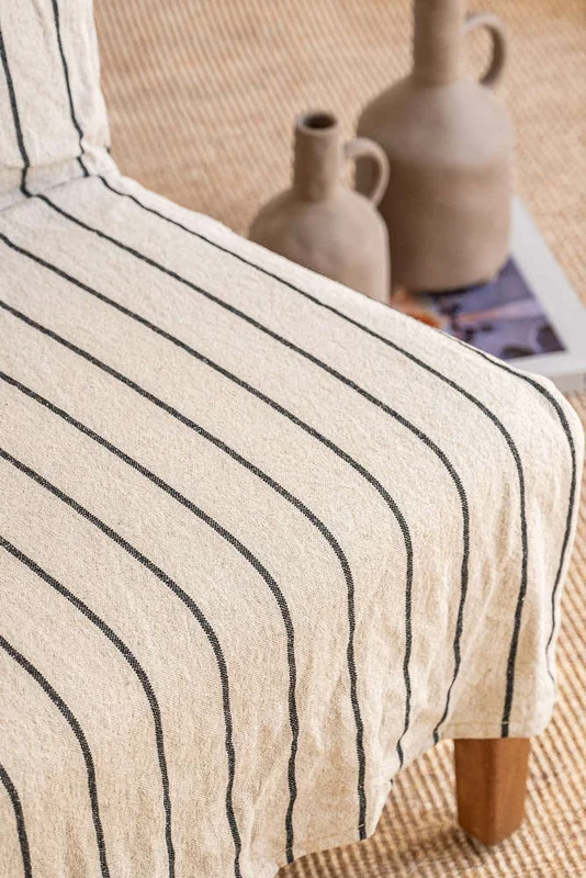SILLA SOHO - LINO RAYADO en Beige - Butacas, banquetas y puffs, Uruguay | La Iberica, vista 4