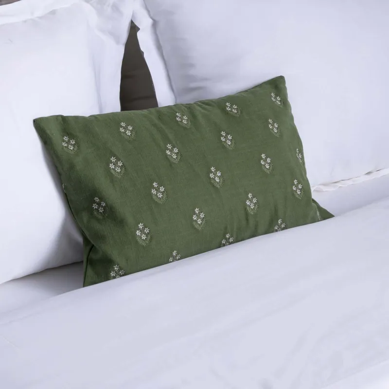 Almohadón Terra Lino-y-algodon Verde Cotton Linen en Verde - Textiles, Uruguay | Divino