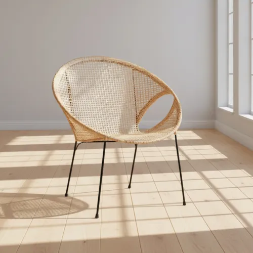 Butaca Rattan-y-madera Natural-beige Suiza Natural en Madera natural - Sillones y sofás, Uruguay | Divino