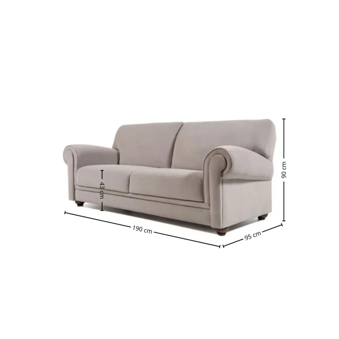 Sofá Gentleman - Tela Aquaclean - 2,5 cuerpos - A fabricar en Gris - Sillones y sofás, Uruguay | Nyr, vista 5