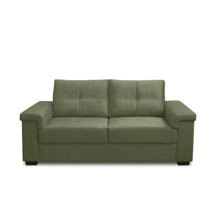 Sillón 2 Cuerpos en tela de Lino - Plaza - Verde en Gris - Sillones y sofás, Uruguay | Ecowood, vista 4