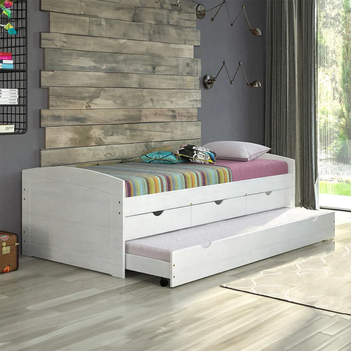Cama Marinera 1 Plaza Con Cajones - Ulli - Blanco en Blanco - Dormitorio, Uruguay | Rústico Hogar