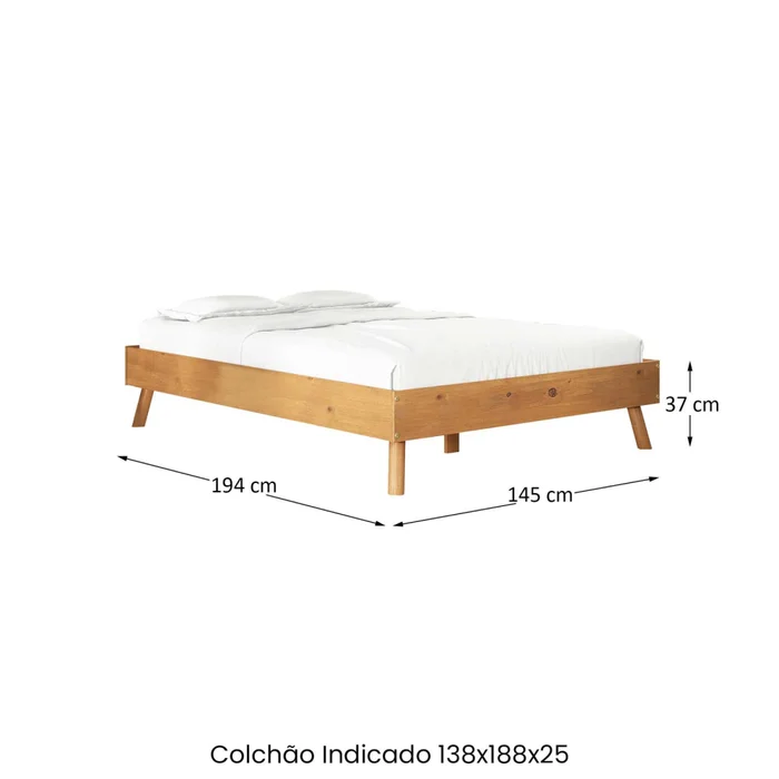 Cama 2 Plazas Madera Natural-beige Florida en Madera natural - Dormitorio, Uruguay | Divino, vista 6