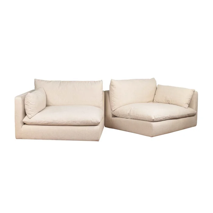 Sofá C/fundas Desmontables 3 Cuerpos Tela Natural-beige La Jola Crudo en Blanco - Sillones y sofás, Uruguay | Divino, vista 5