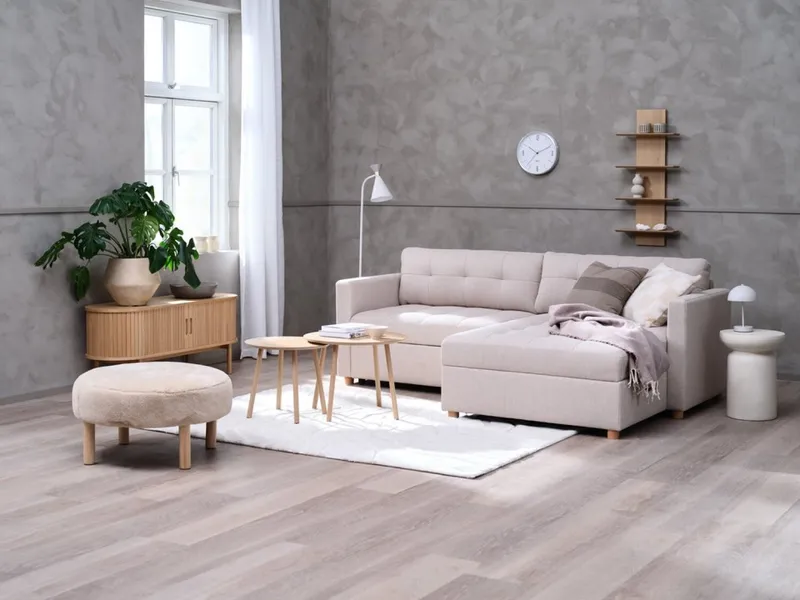 Sofá cama chaise longue TEGLHUSE beige en Beige - Sillones y sofás, Uruguay | JYSK