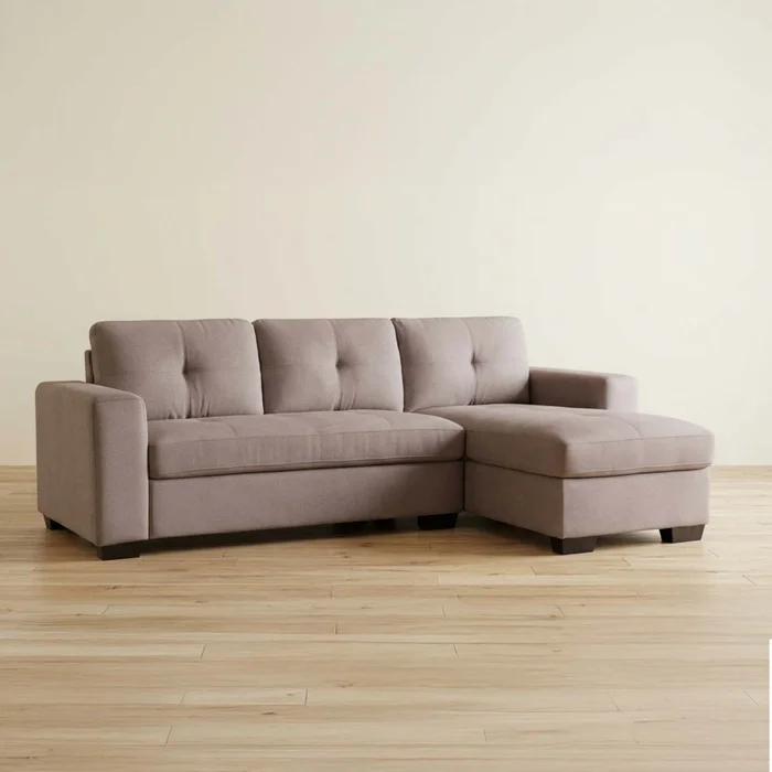 Sofá C/chaise Más De 4 Cuerpos Tela Marron Detroit Taupe en Beige - Sillones y sofás, Uruguay | Divino