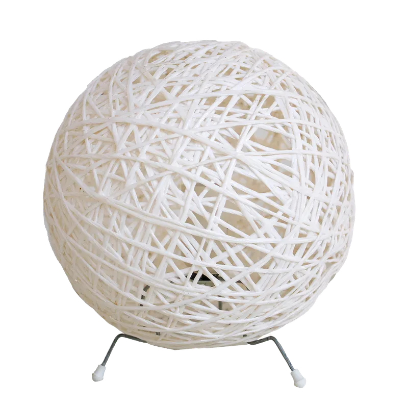 Lámpara Portátil Esfera 20 cm - Hilo de cartón en Blanco - Lámparas de mesa, Uruguay | Bascuhouse