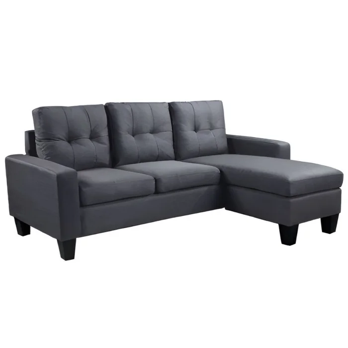Sillon 3 cuerpos con chaise Herbie - GRIS en Gris, Uruguay | La Cueva Muebles, vista 2