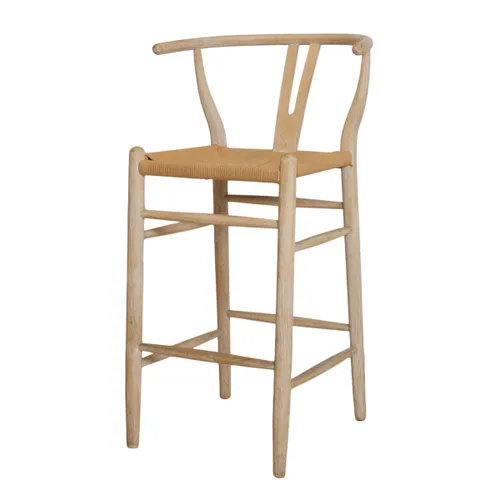 Butaca Taburete - Madera Natural - Olmo Wishbone en Marrón - Butacas, banquetas y puffs, Uruguay | Rústico Hogar