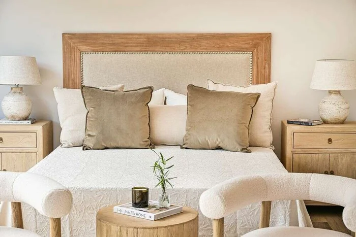 RESPALDO TERRA - ALAMO Y LINO ANTIMANCHAS - 1.90 MTS en Madera natural - Respaldos de cama, Uruguay | La Iberica, vista 4