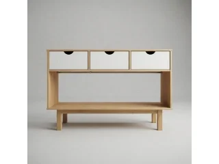 Aparador 3C Mel/gris Linea Nordica en Madera Maciza en Madera natural - Aparadores y recibidores, Uruguay | Quesal, vista 3