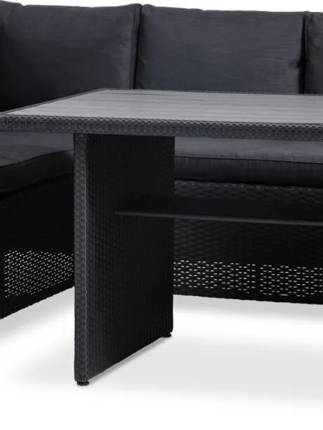 Set jardín AGERMOSE 6 plazas negro en Negro - Muebles para el exterior, Uruguay | JYSK