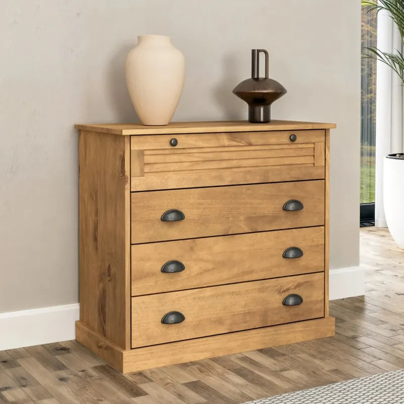 Cómoda 4 cajones - Línea Oslo - Natural en Madera natural - Cómodas, Uruguay | Ecowood