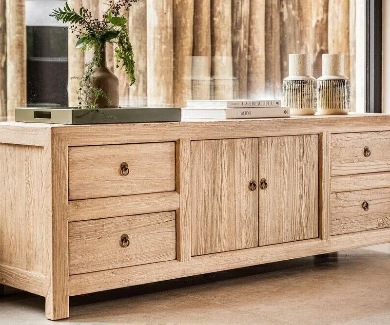 APARADOR BAJO / RACK TIRRENO - 1.80 MTS en Madera natural - Muebles para TV, Uruguay | La Iberica