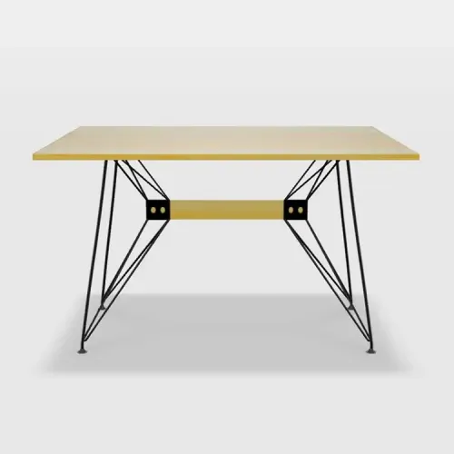 MESA RECTANGULAR "WING" TAPA EN MADERA, PIE EN METAL 1.50 X 90CM en Multicolor - Mesas de comedor, Uruguay | Champagne Home