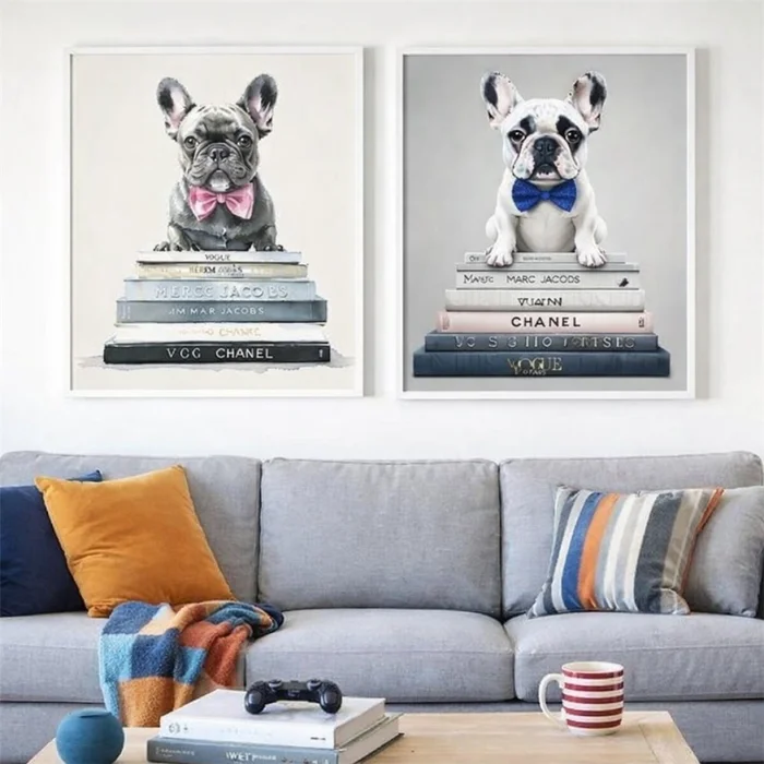 CUADRO CANVAS 40x40cm PERRO BULLDOG NEGRO 2 en Negro - Decoración de pared, Uruguay | Decohogar, vista 2