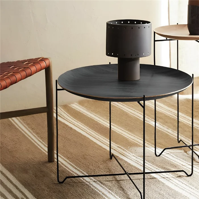 MESA BANDEJA REDONDA D60/H42CM MADERA NEGRA en Negro - Mesas de arrimo, Uruguay | Koz, vista 2