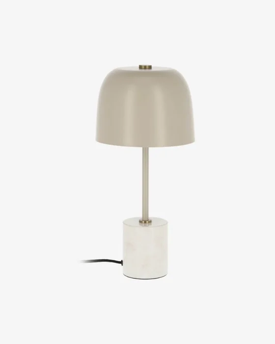 Luminaria de mesa Alish de metal y mármol en Beige - Lámparas de mesa, Uruguay | Kavehome