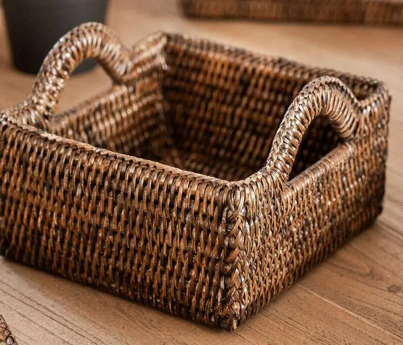 CESTO DE RATTAN - 23 X 23 CMS - Canastos, Uruguay | La Iberica