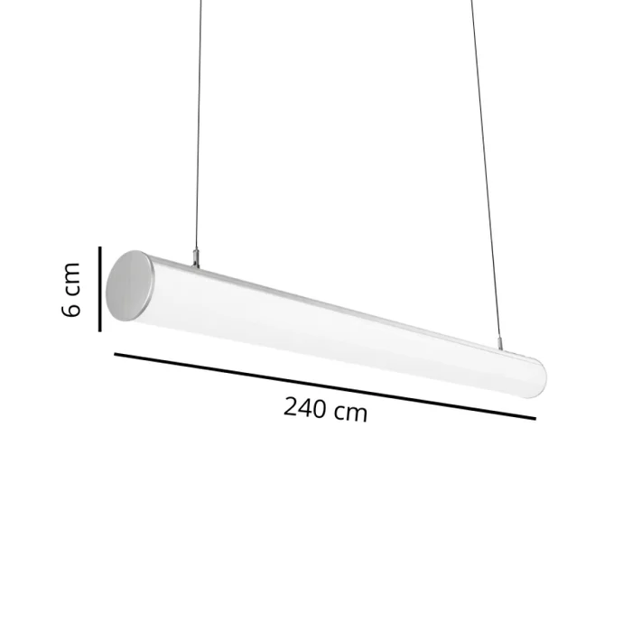 Luminaria Lineal Hannover 72W 240CM Luz Cálida en Gris - Lámparas colgantes, Uruguay | Serlux, vista 5
