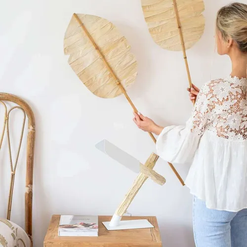 PALMA PARA PARED - BAMBOO Y FIBRAS en Madera natural - Decoración de pared, Uruguay | La Iberica